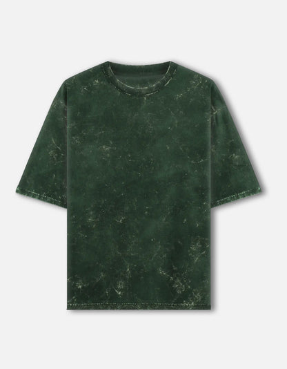 Bottle Green Oversized Acid Wash T-shirt