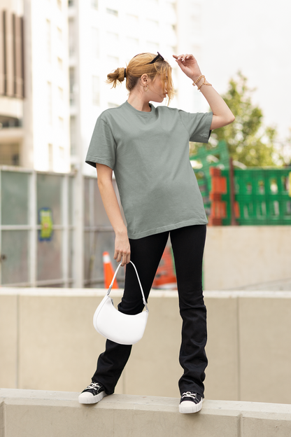 Greenish Grey Oversized Fit Unisex T-Shirt