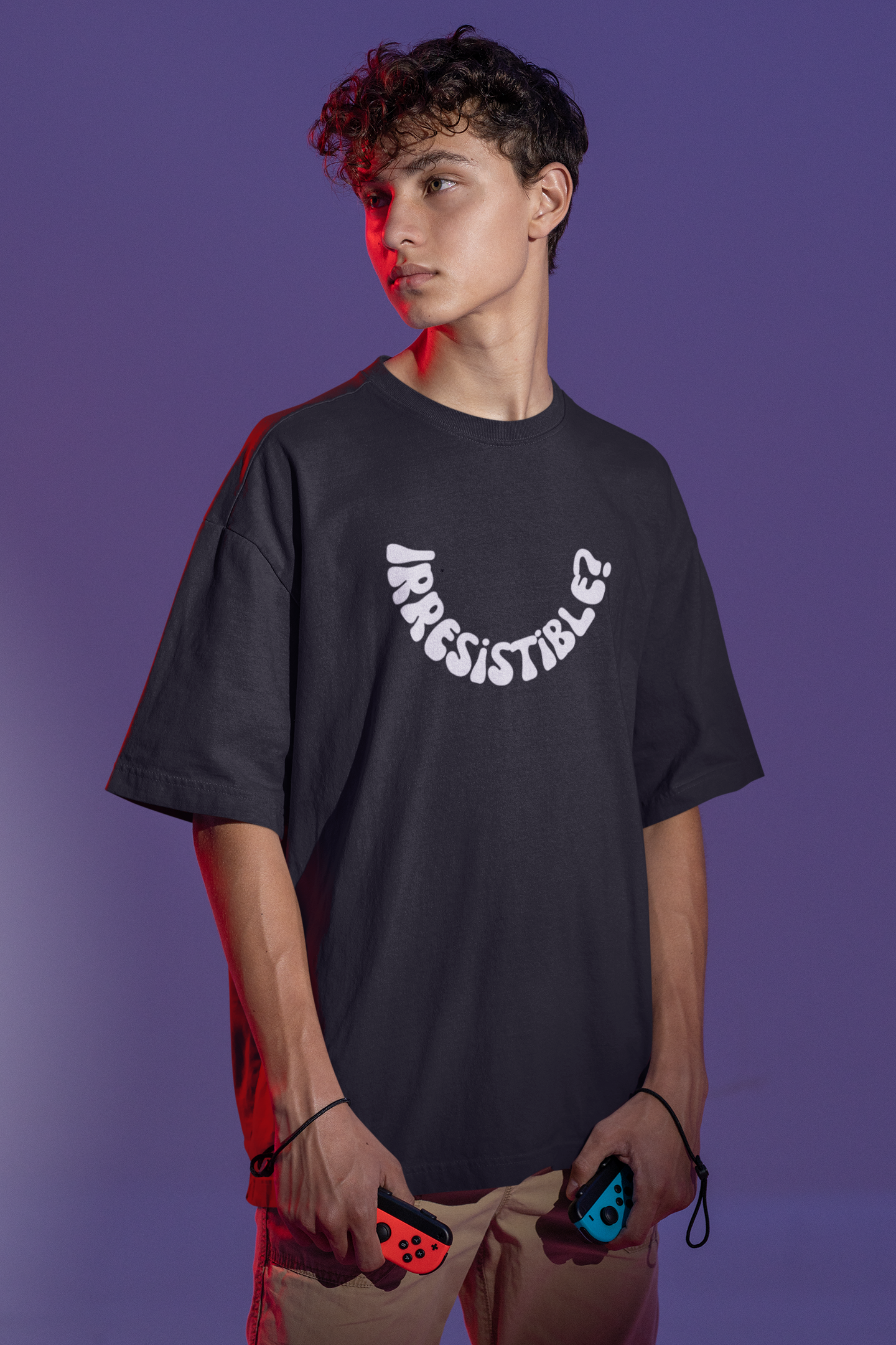 Irresistible Black Oversized Fit Unisex T-Shirt