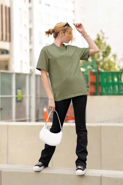 Olive Green Oversized Fit Unisex T-Shirt