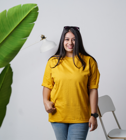 Mustard Yellow Oversized Fit Unisex T-Shirt