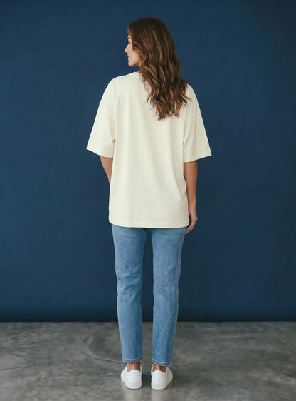 One More Episode Please Off White Oversized Fit Unisex T-Shirt