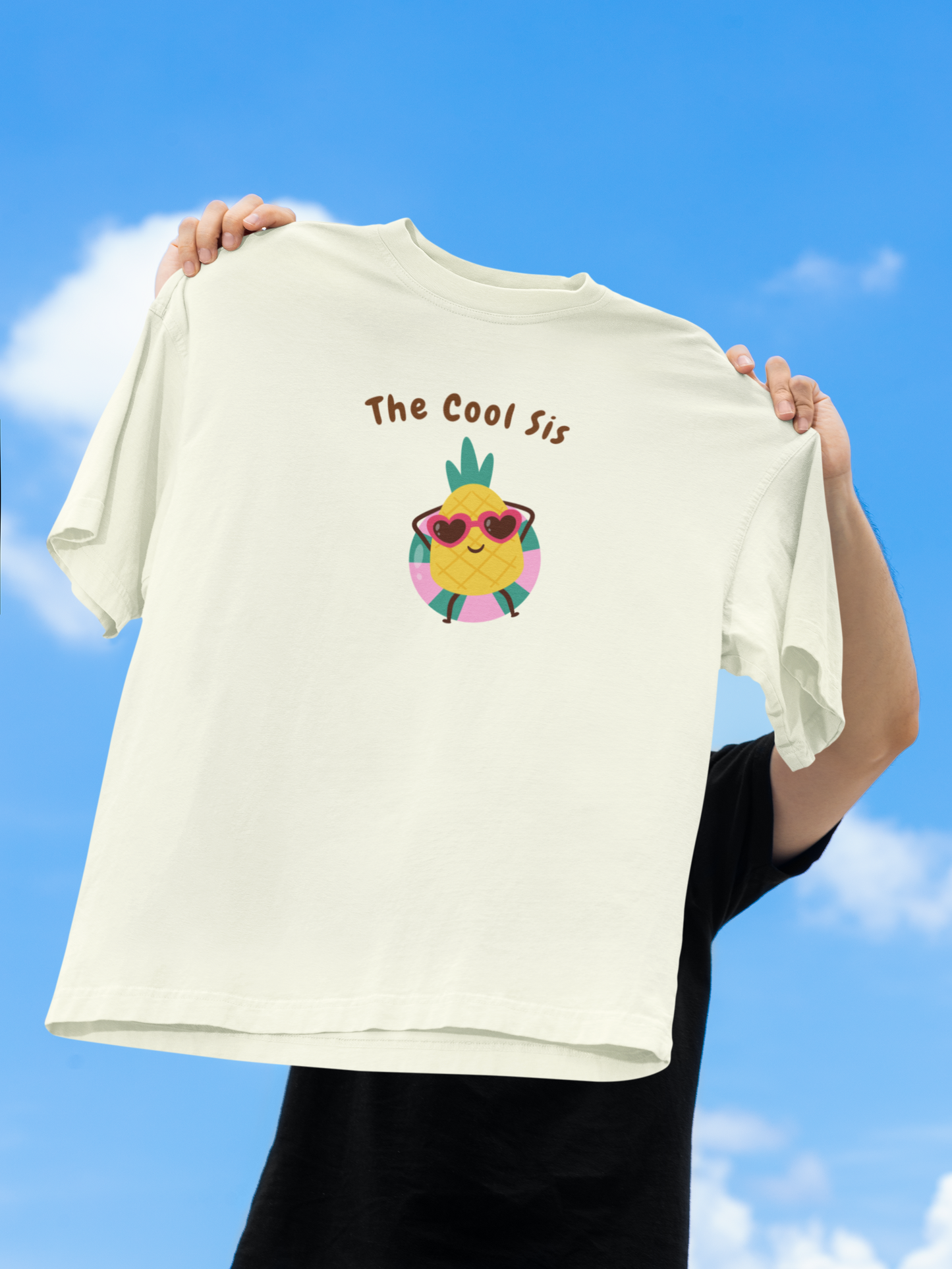 The Cool Bro/Sis Combo - Off White Oversized Fit Unisex T-Shirt