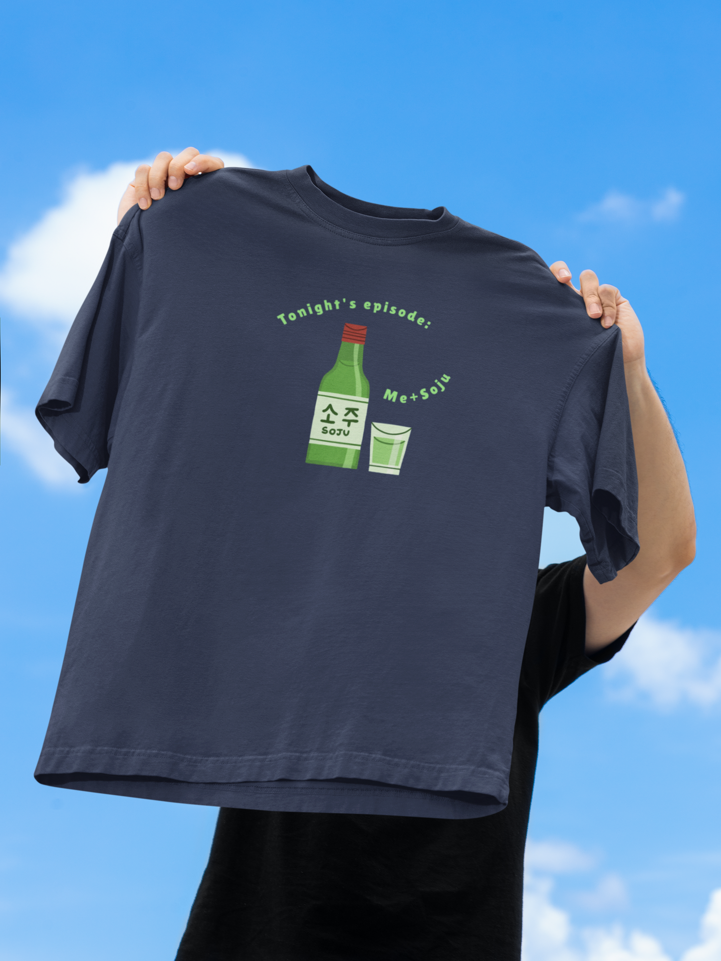 Me+Soju Navy Blue Oversized Fit Unisex T-Shirt