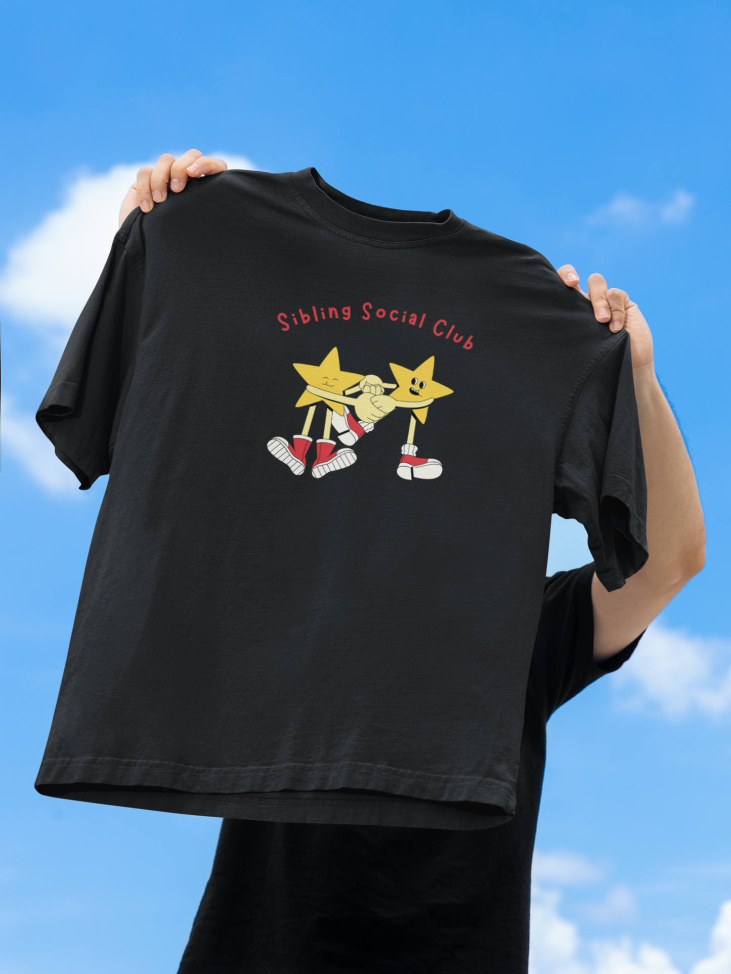 Sibling Social Club Black Oversized Fit Unisex T-Shirt