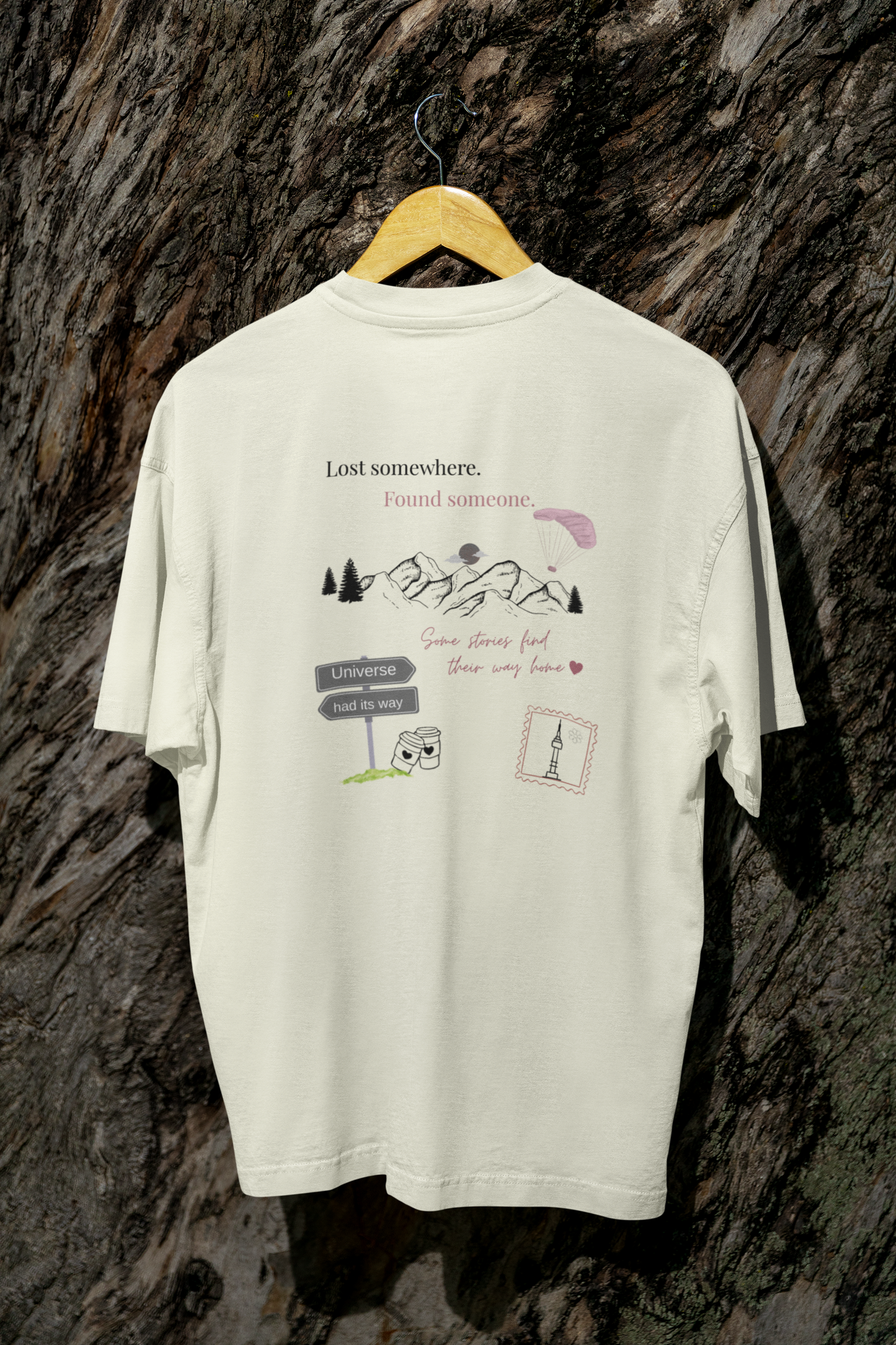 Universe had its way Off White Oversized Fit Unisex T-Shirt