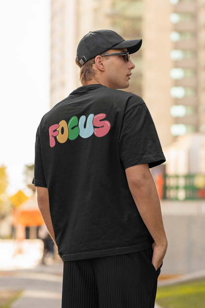 Focus Black Oversized Fit Unisex T-Shirt