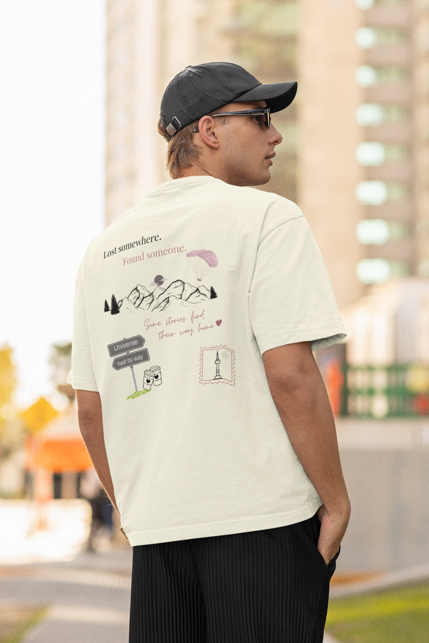 Universe had its way Off White Oversized Fit Unisex T-Shirt