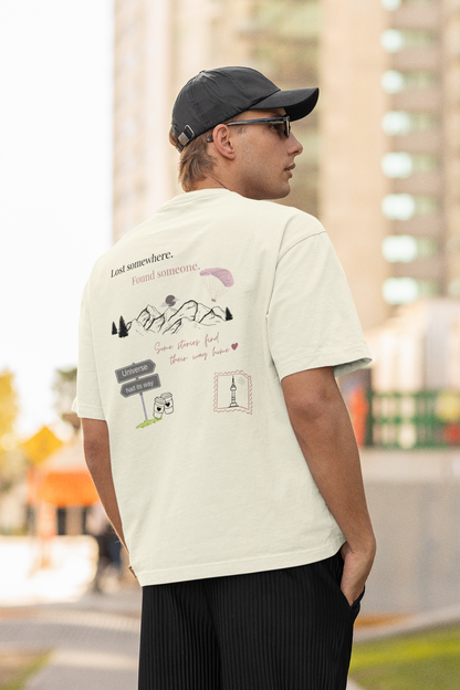 Universe had its way Off White Oversized Fit Unisex T-Shirt