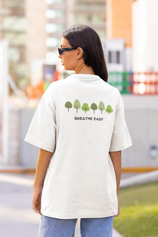 Breathe Easy White Oversized Fit Unisex T-Shirt