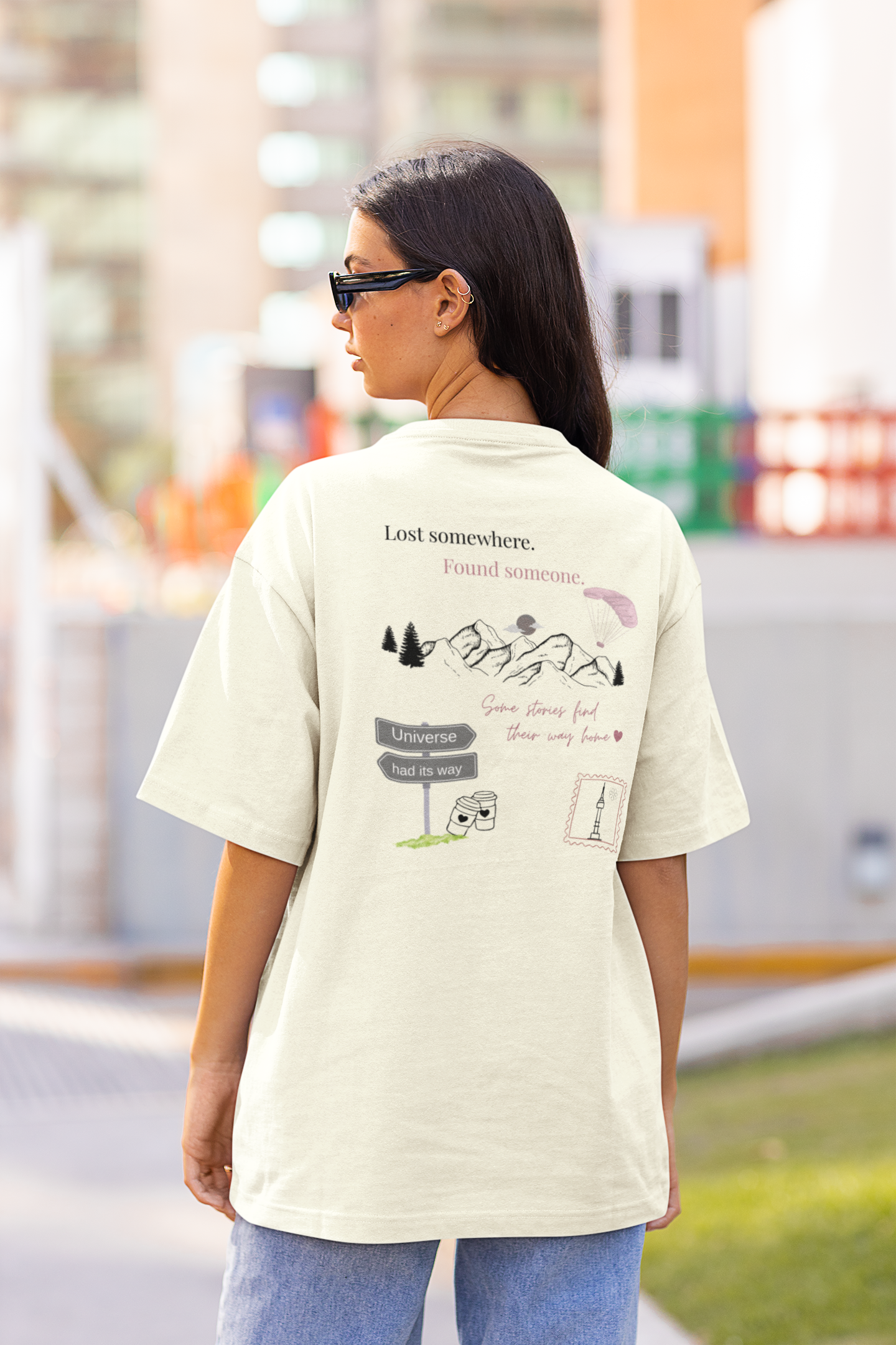 Universe had its way Off White Oversized Fit Unisex T-Shirt