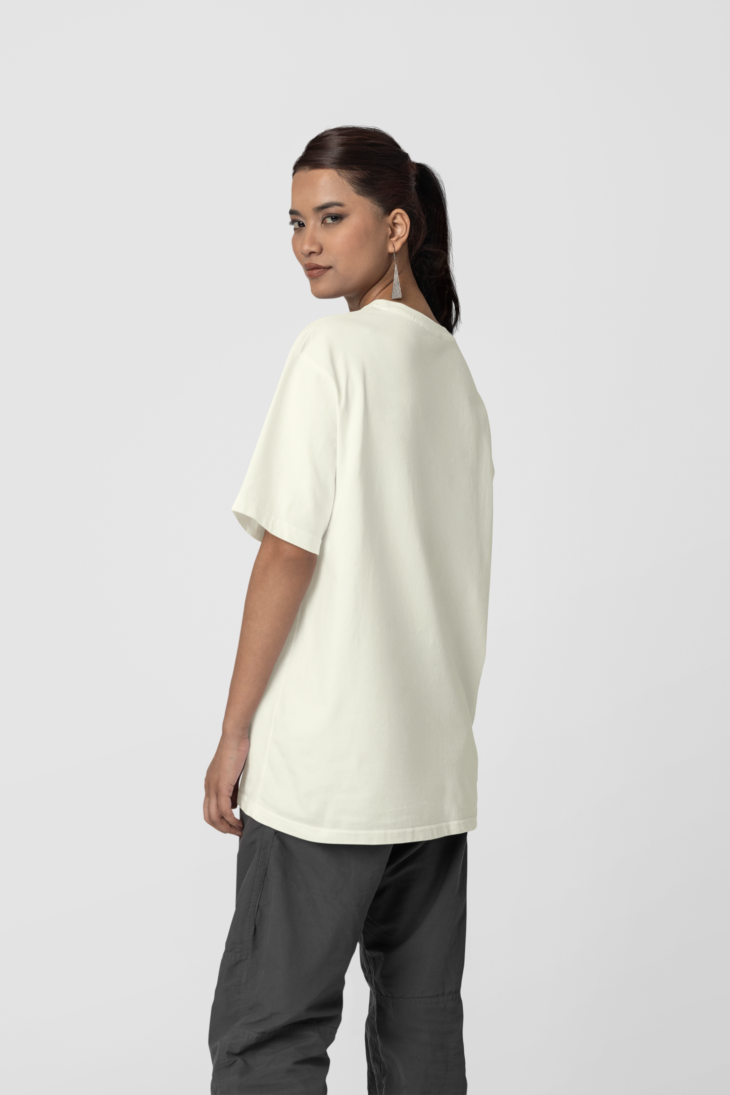 Tied by Love Off White Oversized Fit Unisex T-Shirt