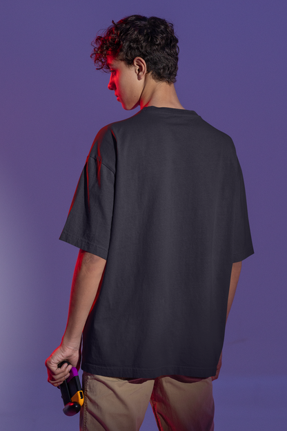 Team Second Lead Black Oversized Fit Unisex T-Shirt