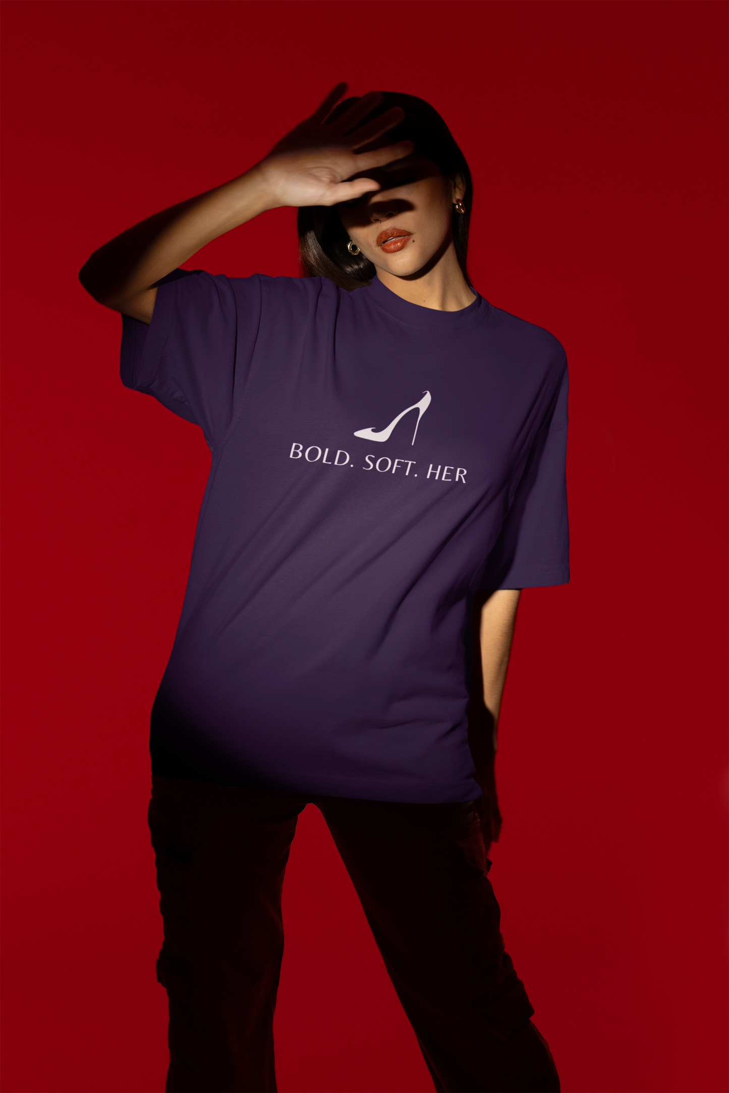 Bold.Soft.Her. Purple Oversized Fit Unisex T-Shirt