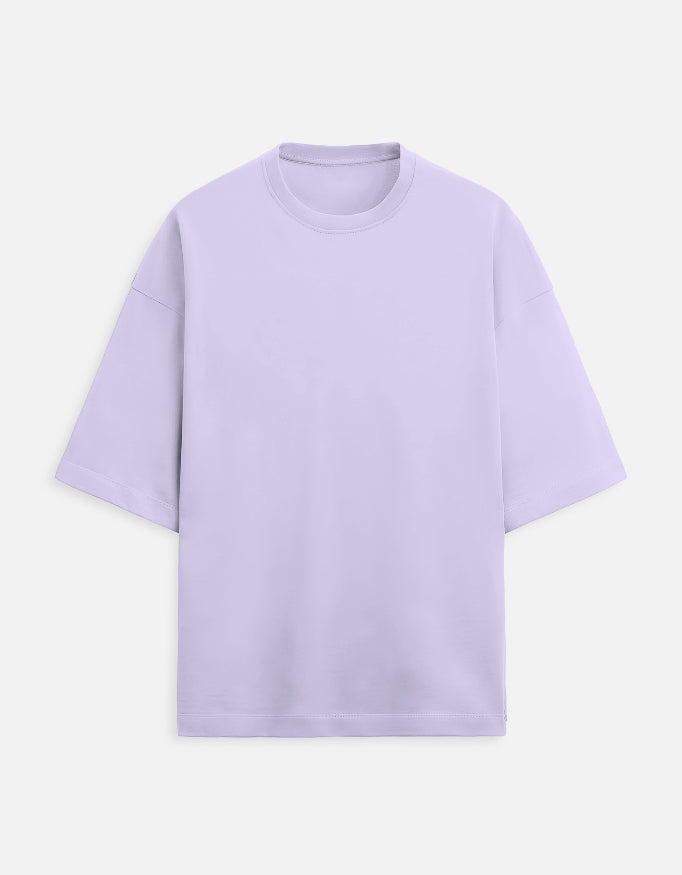 Lavender Oversized French Terry Cotton T-Shirt