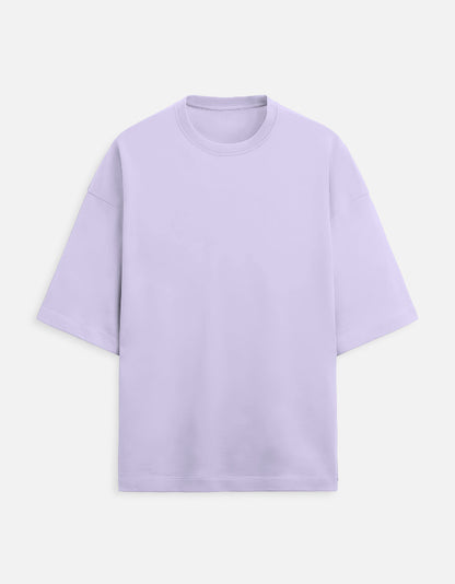 Lavender Oversized French Terry Cotton T-Shirt