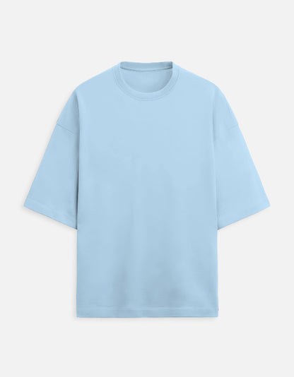Baby Blue Oversized French Terry Cotton T-Shirt