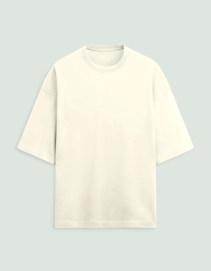 Off White Oversized French Terry Cotton T-Shirt