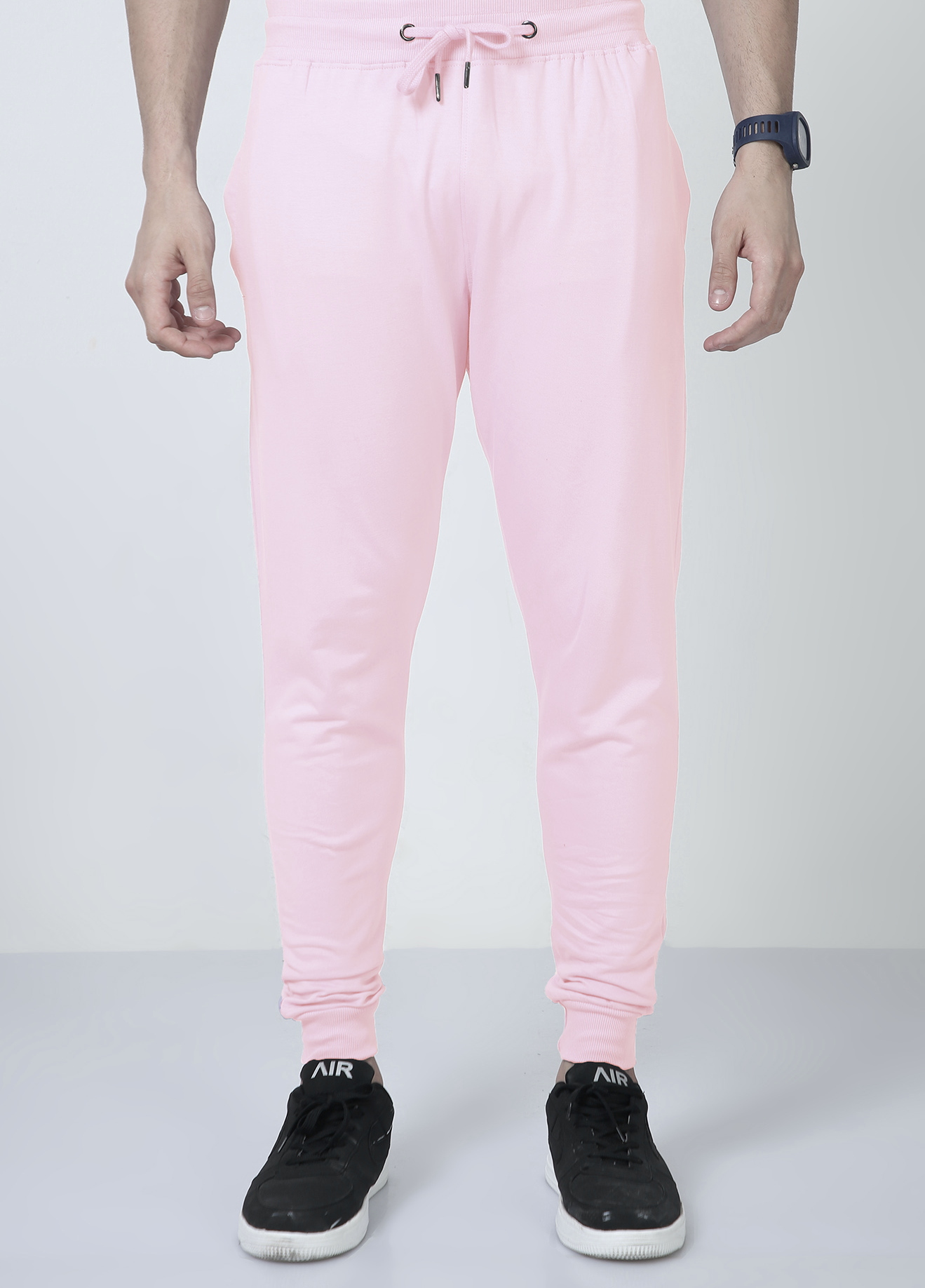 Light Baby Pink Solid Co-Ord Set for Men