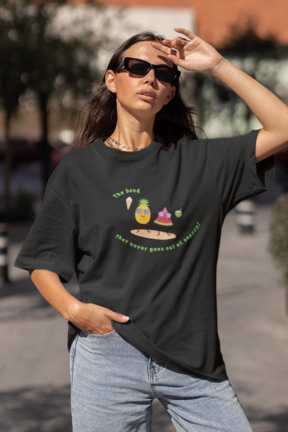 The bond that never goes out of season Black Oversized Fit Unisex T-Shirt