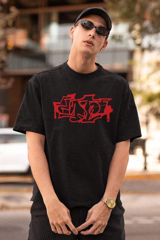 Inferno Black Oversized Fit Unisex T-Shirt