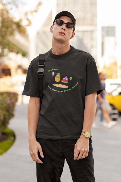 The bond that never goes out of season Black Oversized Fit Unisex T-Shirt