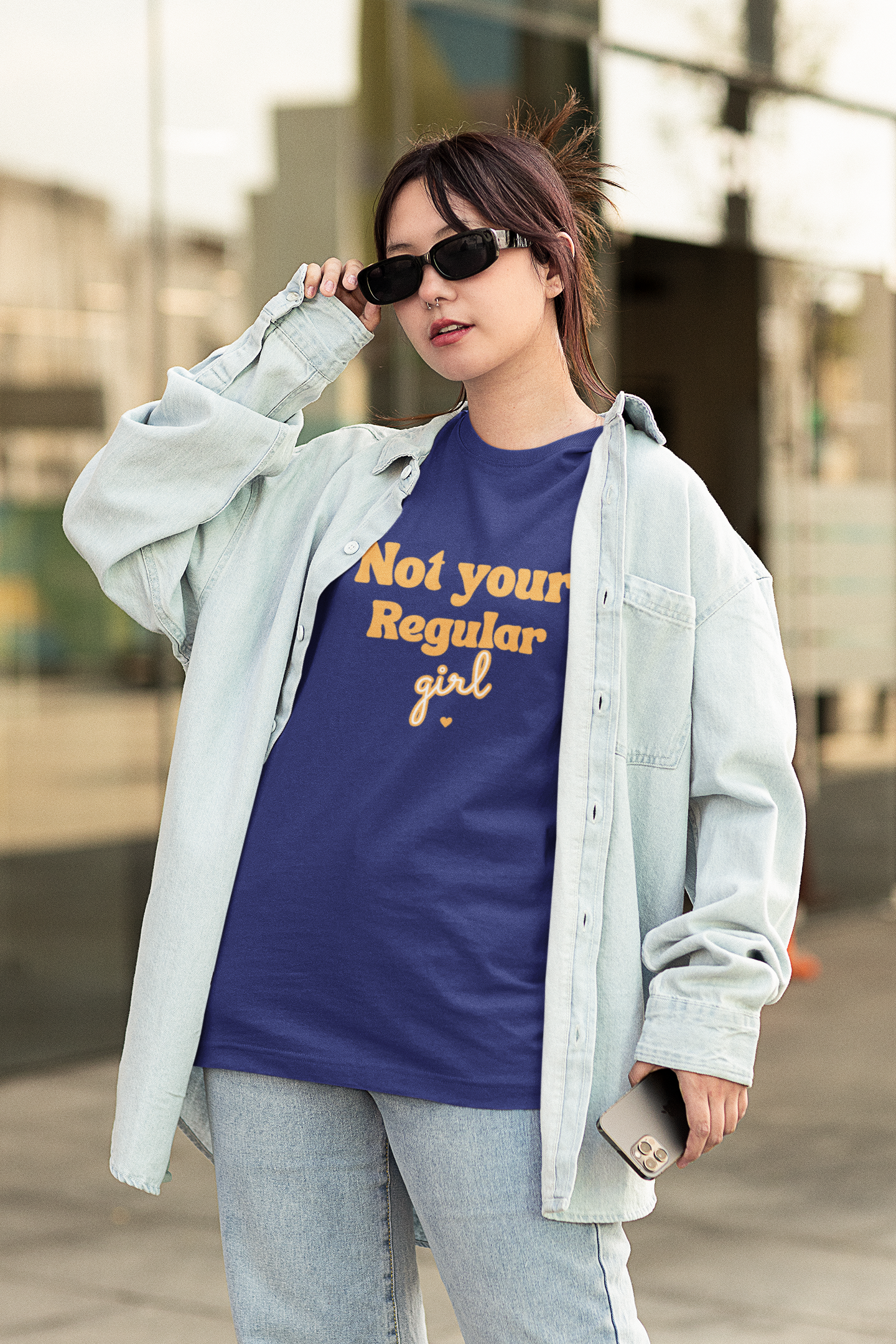 Not Your Regular Girl Royal Blue Oversized Fit Unisex T-Shirt