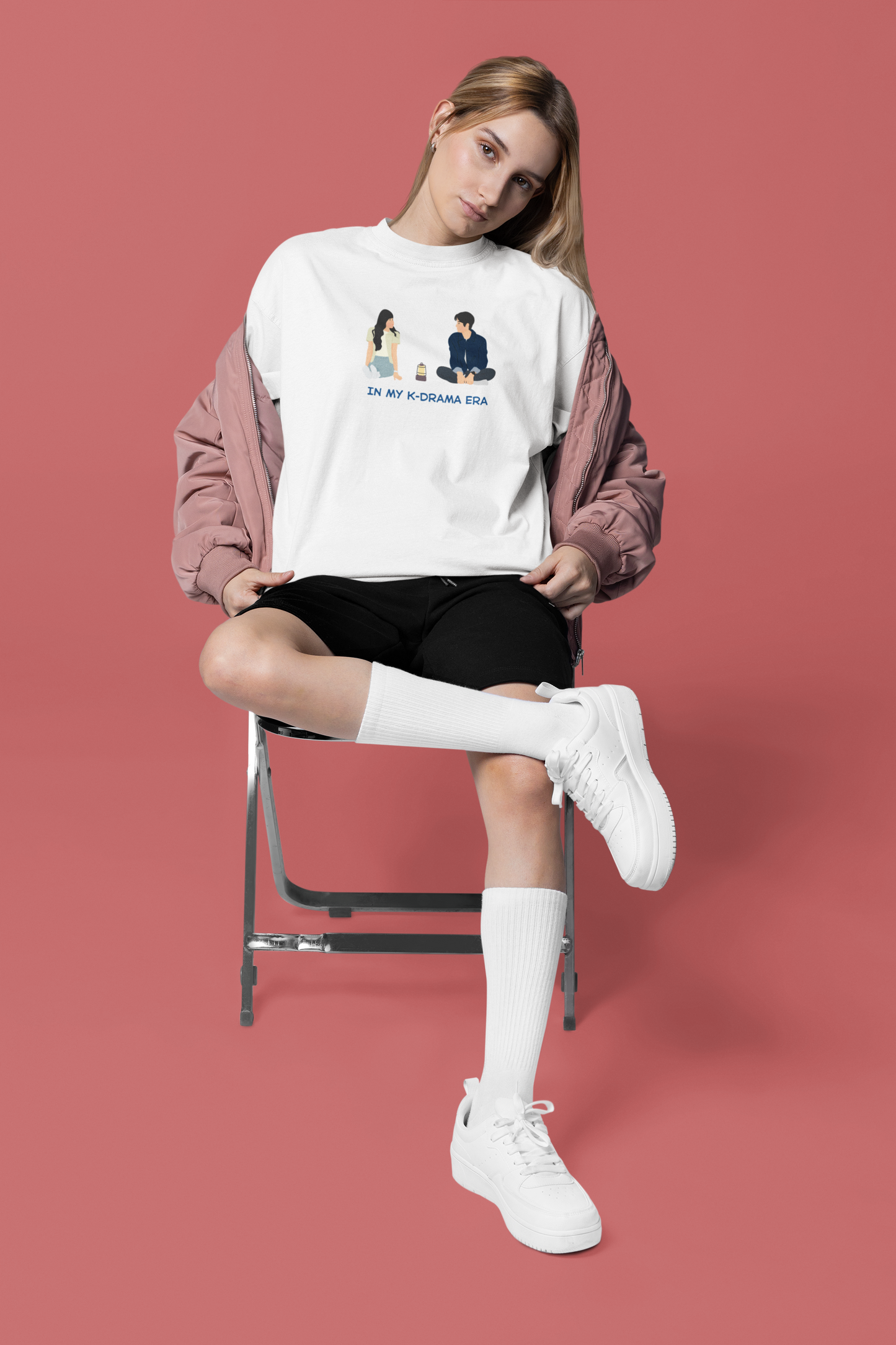 In my K-drama Era White Oversized Fit Unisex T-Shirt