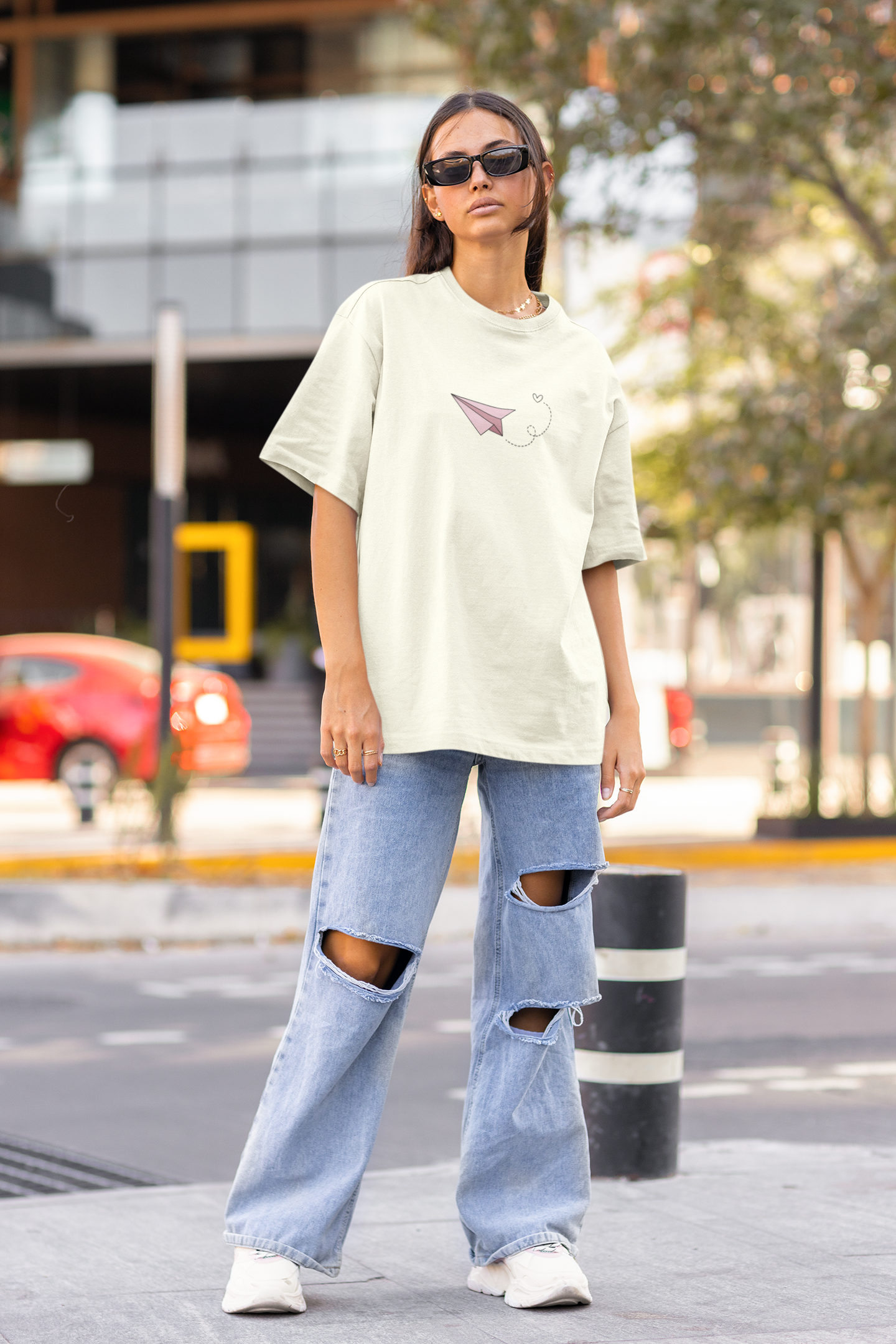 Universe had its way Off White Oversized Fit Unisex T-Shirt