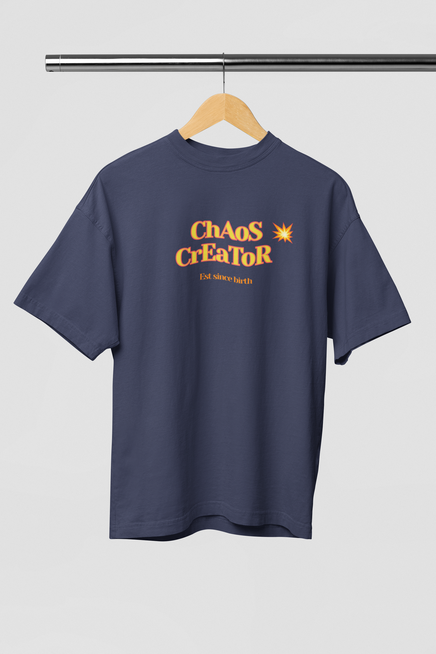 Chaos Combo T-shirts - Navy Blue Oversized Fit Unisex T-Shirt