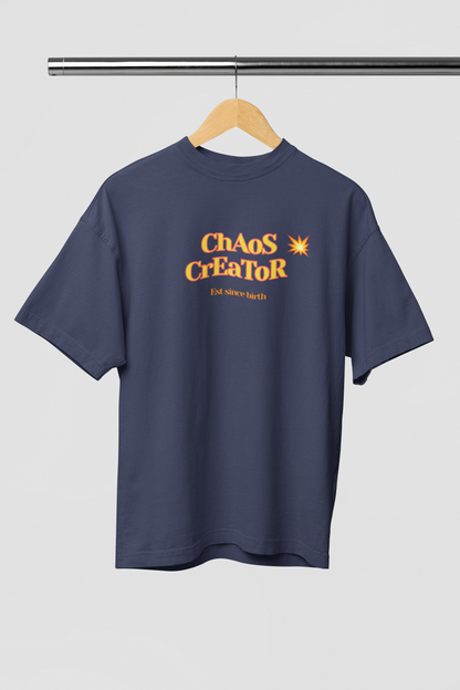 Chaos Combo T-shirts - Navy Blue Oversized Fit Unisex T-Shirt