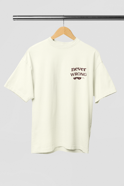 Right/Wrong Combo - Maroon/Off White Oversized Fit Unisex T-Shirt