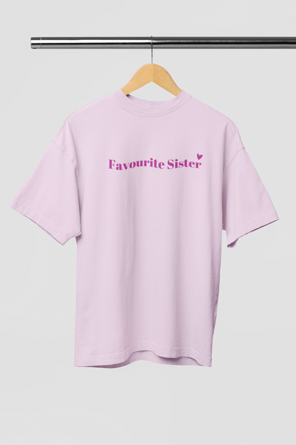 Favourite Brother/Sister Combo - Baby Pink/Blue Oversized Fit Unisex T-Shirt