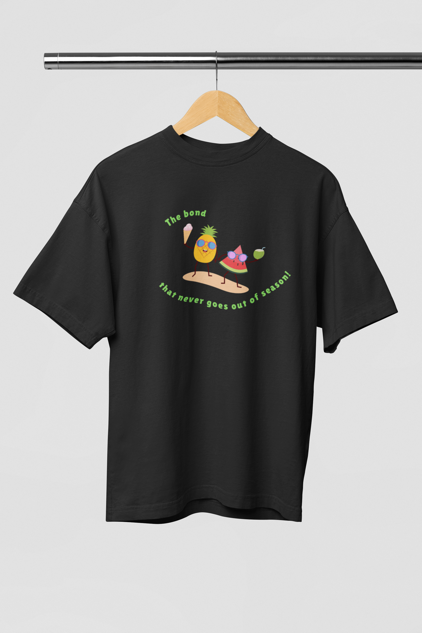 The bond that never goes out of season Black Oversized Fit Unisex T-Shirt