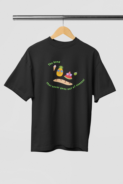 The bond that never goes out of season Black Oversized Fit Unisex T-Shirt