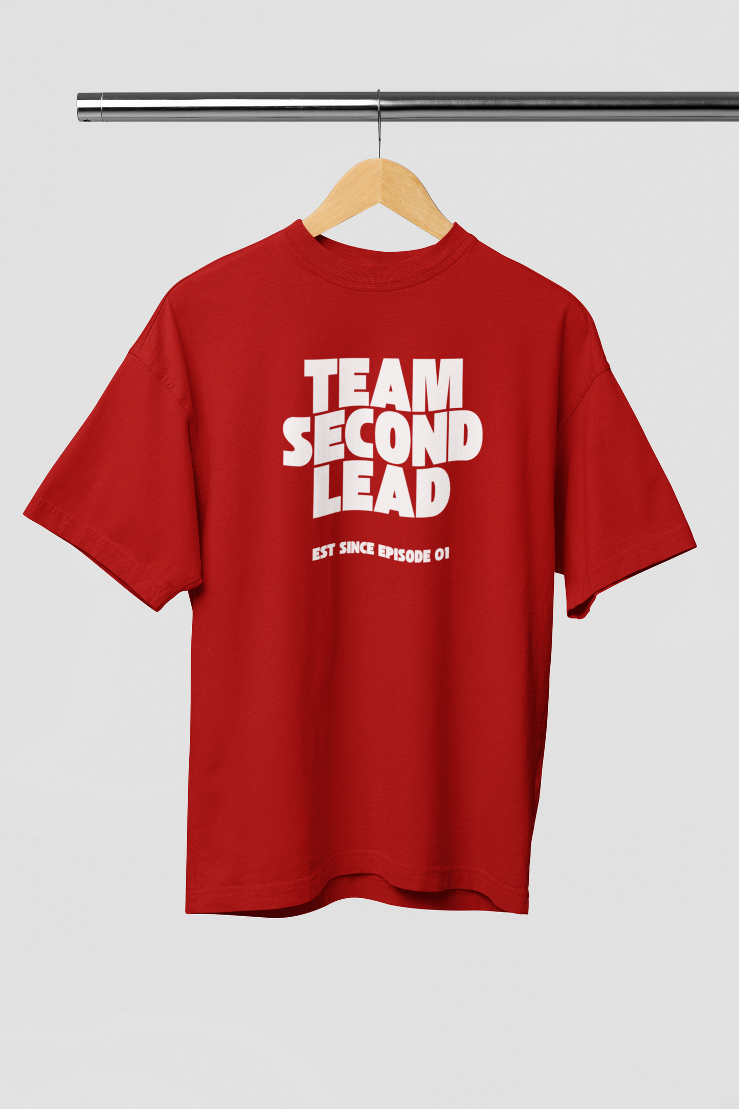 Team Second Lead Red Oversized Fit Unisex T-Shirt