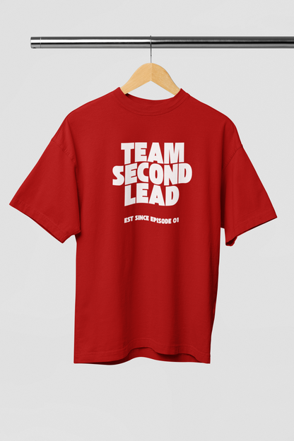 Team Second Lead Red Oversized Fit Unisex T-Shirt