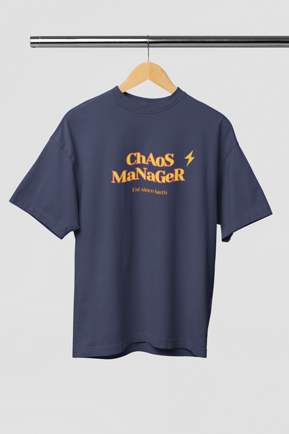 Chaos Combo T-shirts - Navy Blue Oversized Fit Unisex T-Shirt