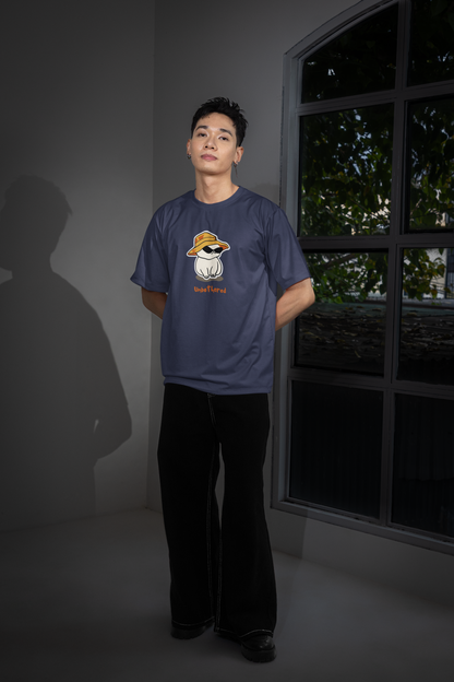 Unbothered Navy Blue Oversized Fit Unisex T-Shirt