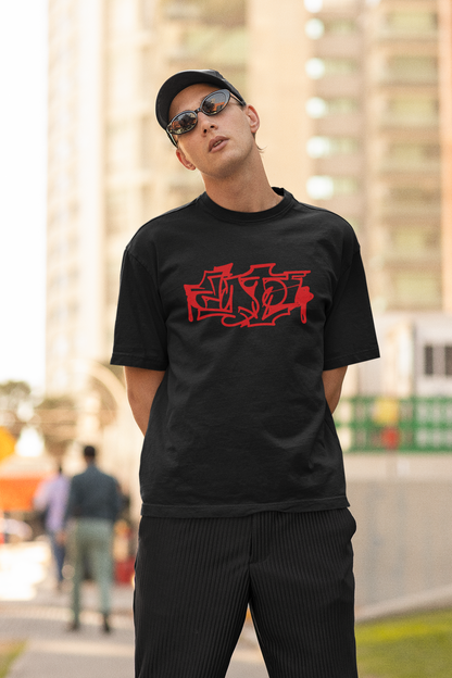 Inferno Black Oversized Fit Unisex T-Shirt