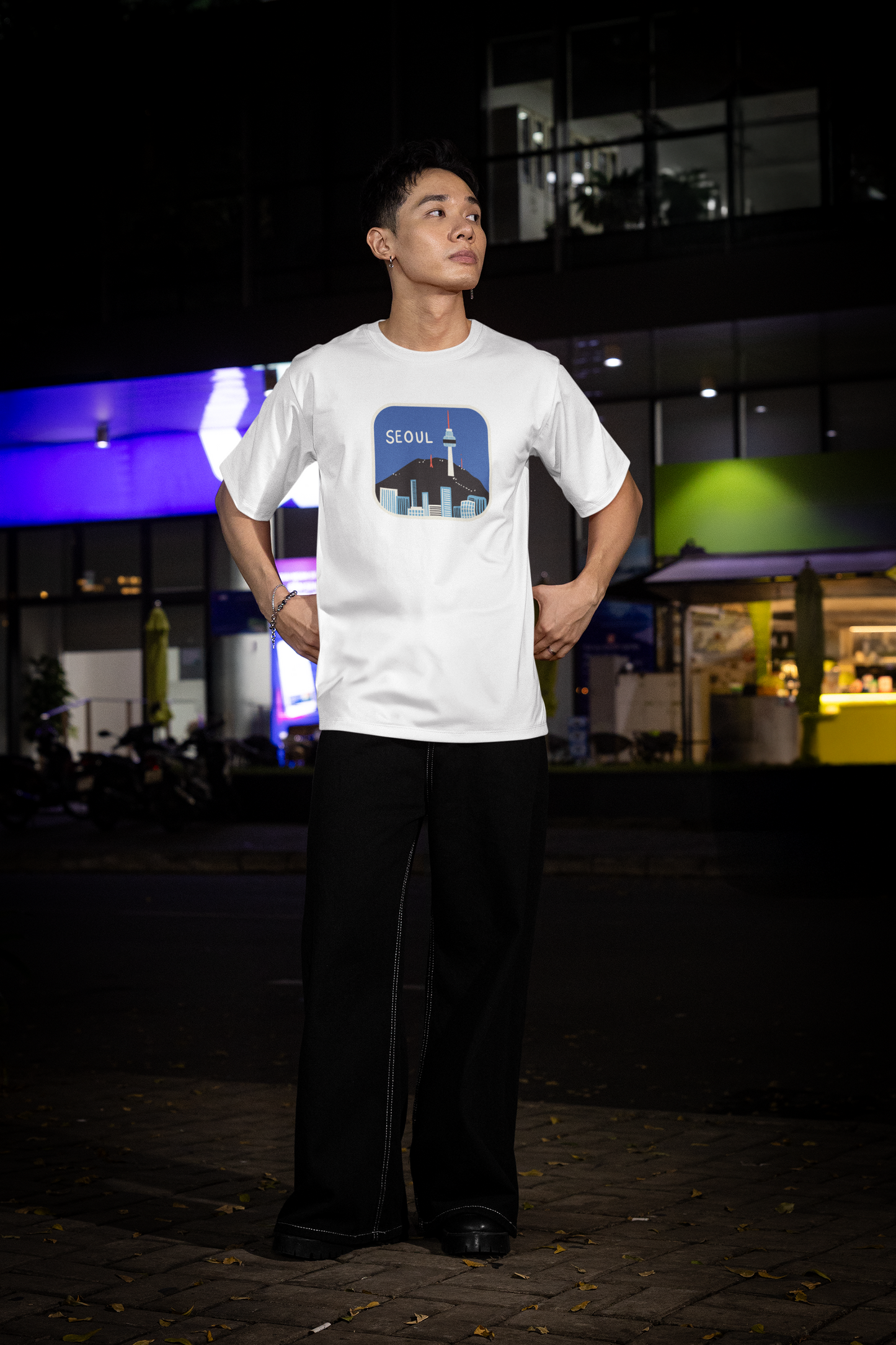 Seoul White Oversized Fit Unisex T-Shirt