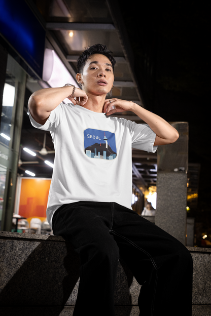 Seoul White Oversized Fit Unisex T-Shirt