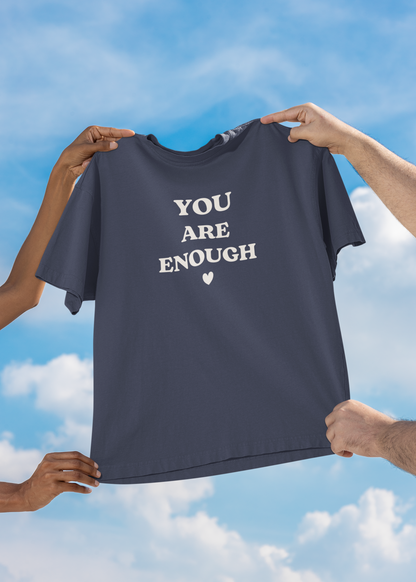 You Are Enough Navy Blue Oversized Fit Unisex T-Shirt