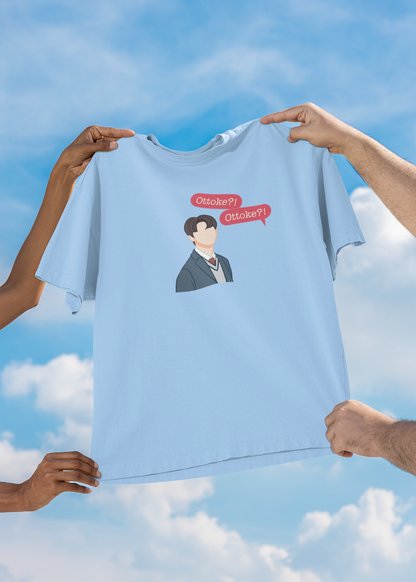 Ottoke Ottoke Baby Blue Oversized Fit Unisex T-Shirt