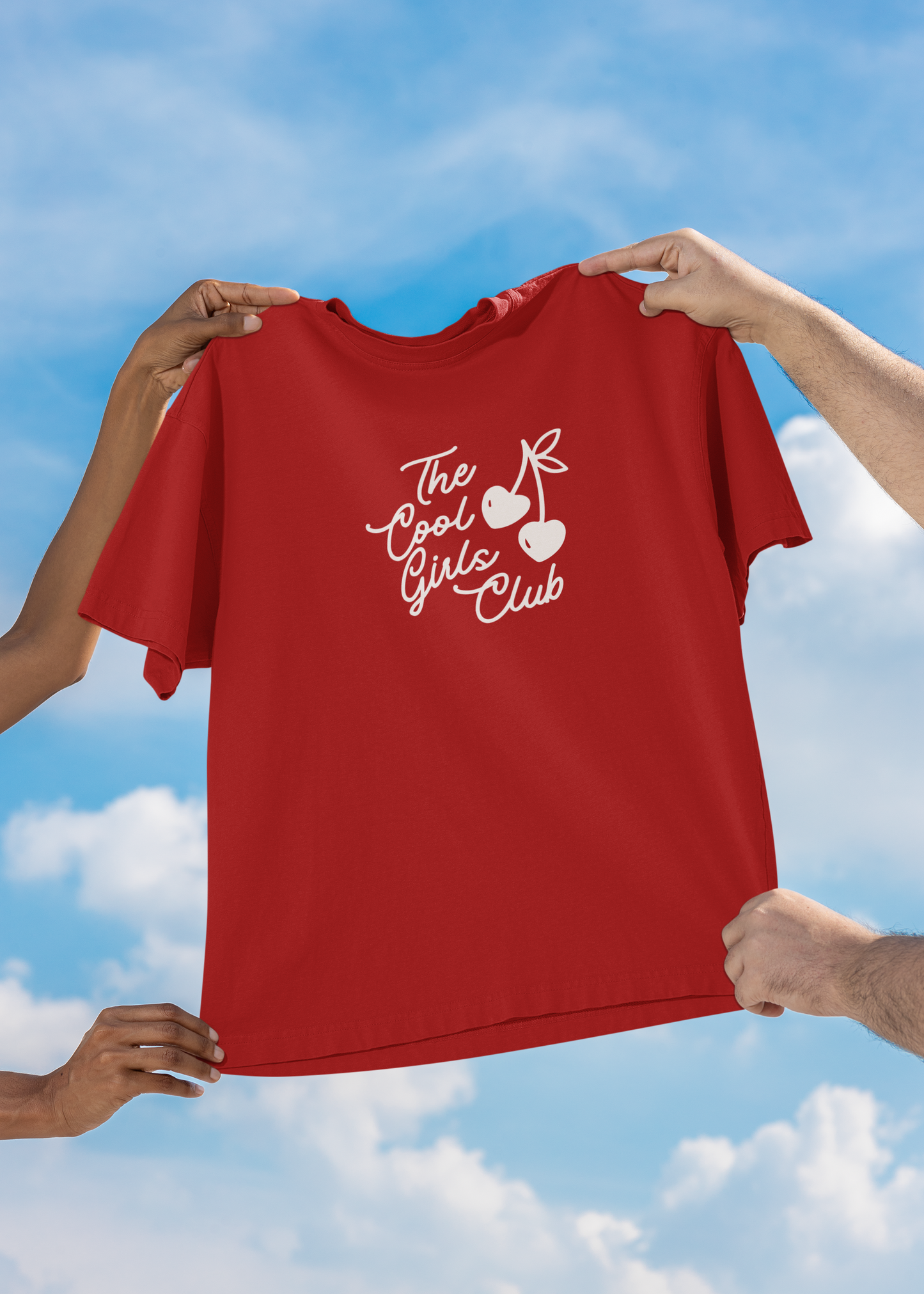 The Cool Girls Club Red Oversized Fit Unisex T-Shirt