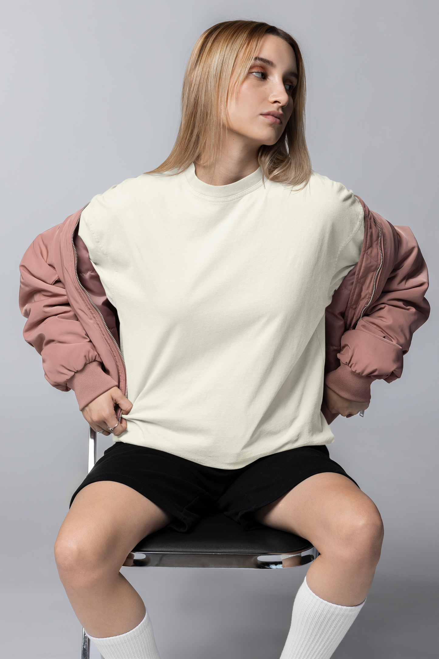 Off White Oversized Fit Unisex T-Shirt