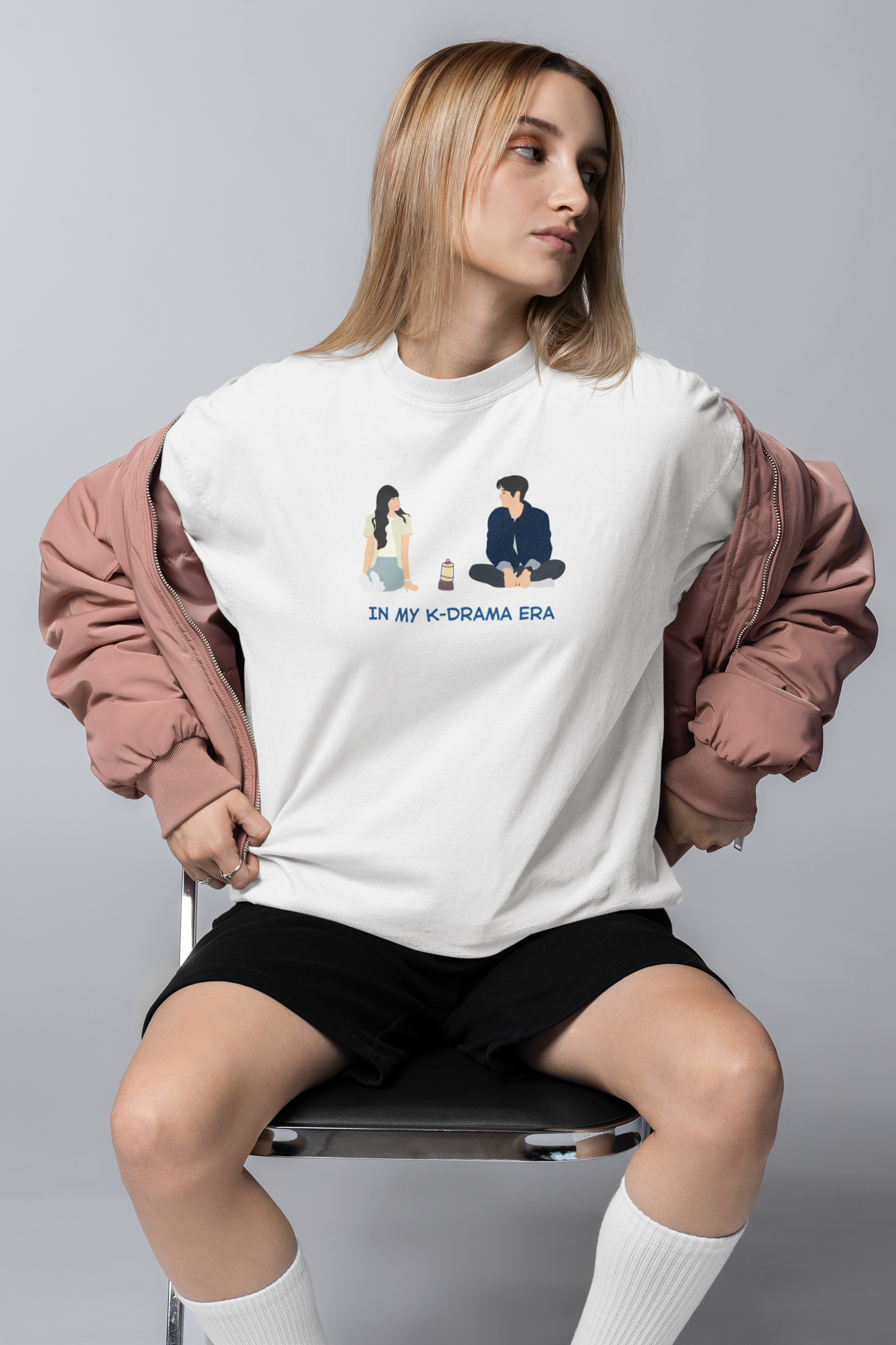 In my K-drama Era White Oversized Fit Unisex T-Shirt
