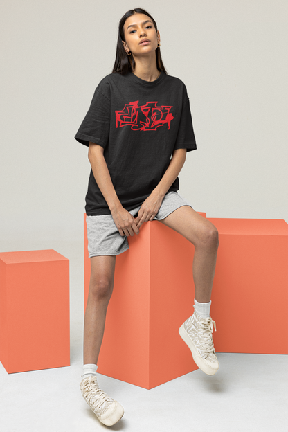 Inferno Black Oversized Fit Unisex T-Shirt