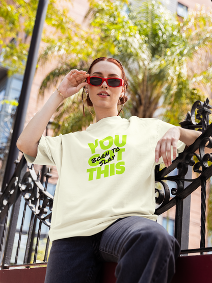 You Got This Beige Oversized Fit Unisex T-Shirt