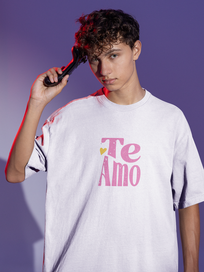 Te Amo White Oversized Fit Unisex T-Shirt